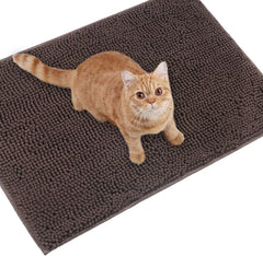 Cat Litter Mat, Litter Trapping Mat, 35"× 25" Cat Kitty Litter Rug with Waterproof Back, Super Soft for Cat'S Paws, Machine Washable, Brown