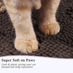 Cat Litter Mat, Litter Trapping Mat, 35"× 25" Cat Kitty Litter Rug with Waterproof Back, Super Soft for Cat'S Paws, Machine Washable, Brown