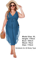 Ladies Cover Ups Sheer Swimwear Coverup Sexy V Neck Beach Dresses,Small