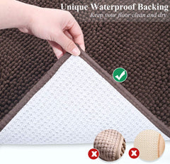 Cat Litter Mat, Litter Trapping Mat, 35"× 25" Cat Kitty Litter Rug with Waterproof Back, Super Soft for Cat'S Paws, Machine Washable, Brown