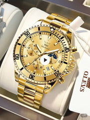 OLEVS,  Luxury Waterproof Classic Calendar Multifunctional Chronograph Sport Fashion Quartz Watch for Man