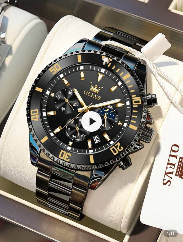 OLEVS,  Luxury Waterproof Classic Calendar Multifunctional Chronograph Sport Fashion Quartz Watch for Man